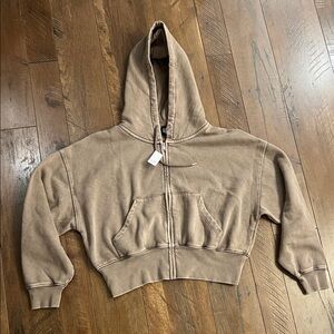 GAP Cropped Brown Hoodie